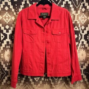 Women’s Vintage Eddie Bauer Button Up Jacket, Size L, 55% Linen 45% Cotton